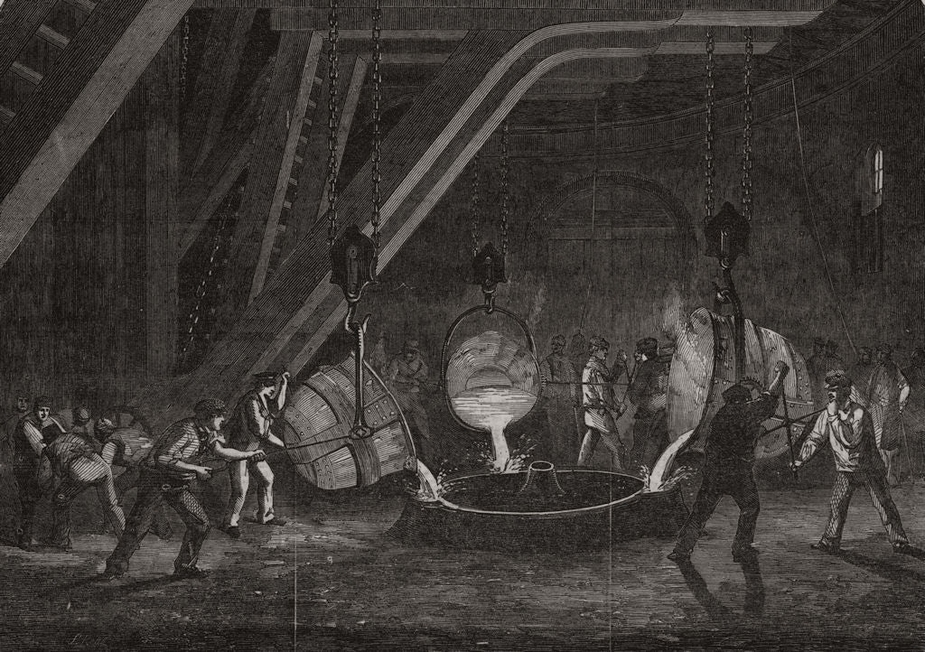 Casting Britannia Press cylinder, Bank Quay foundry, Warrington. Cheshire 1851